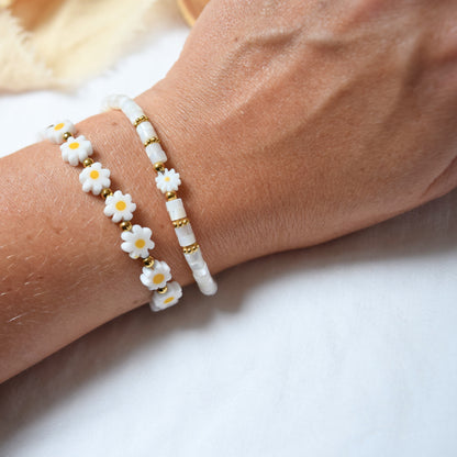 Bracelet nacre et fleur