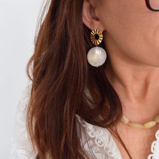 Boucles LUNA perle beige