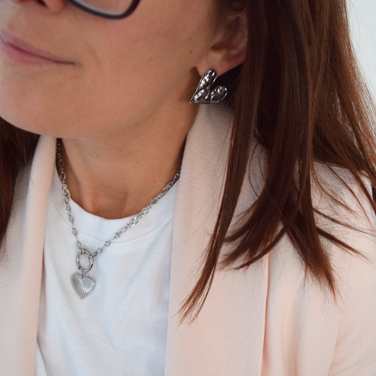 bijoux femme cœur acier