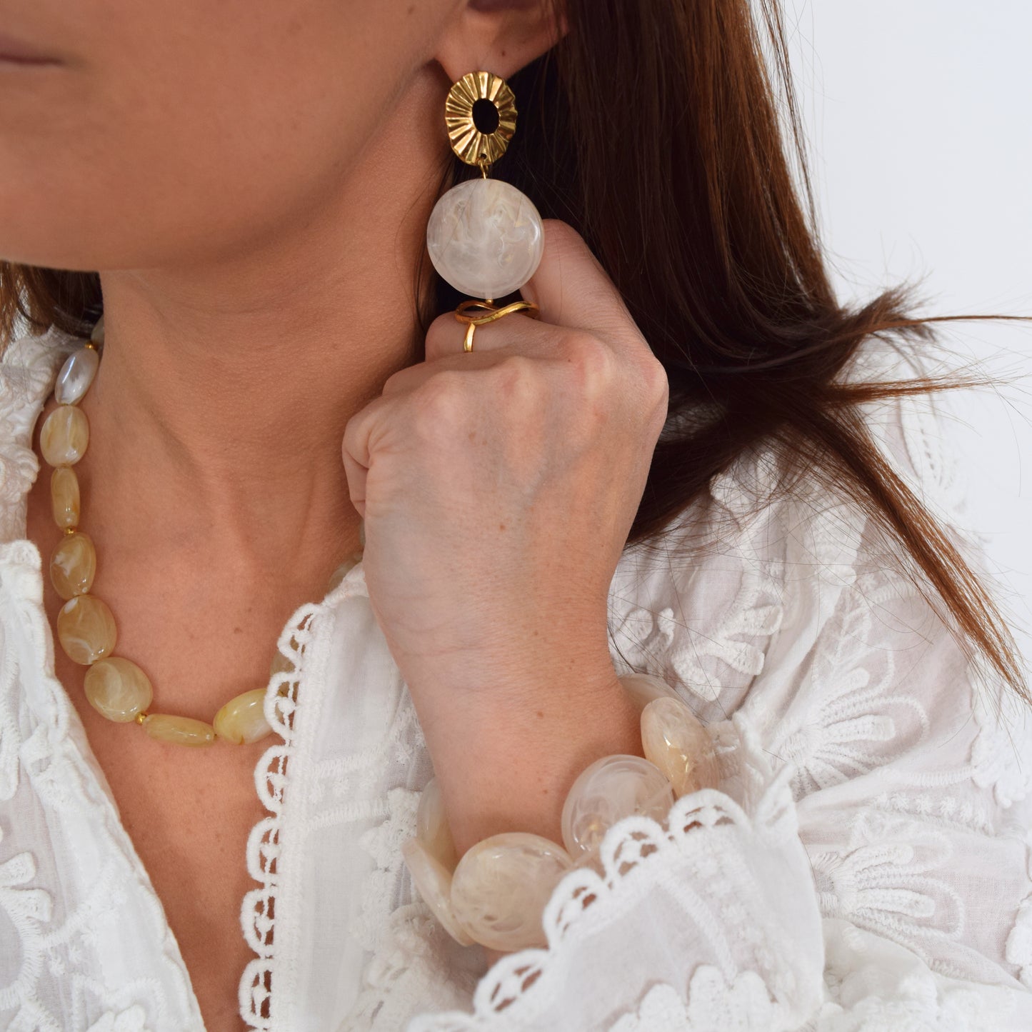 Boucles acier inoxydable doré femme