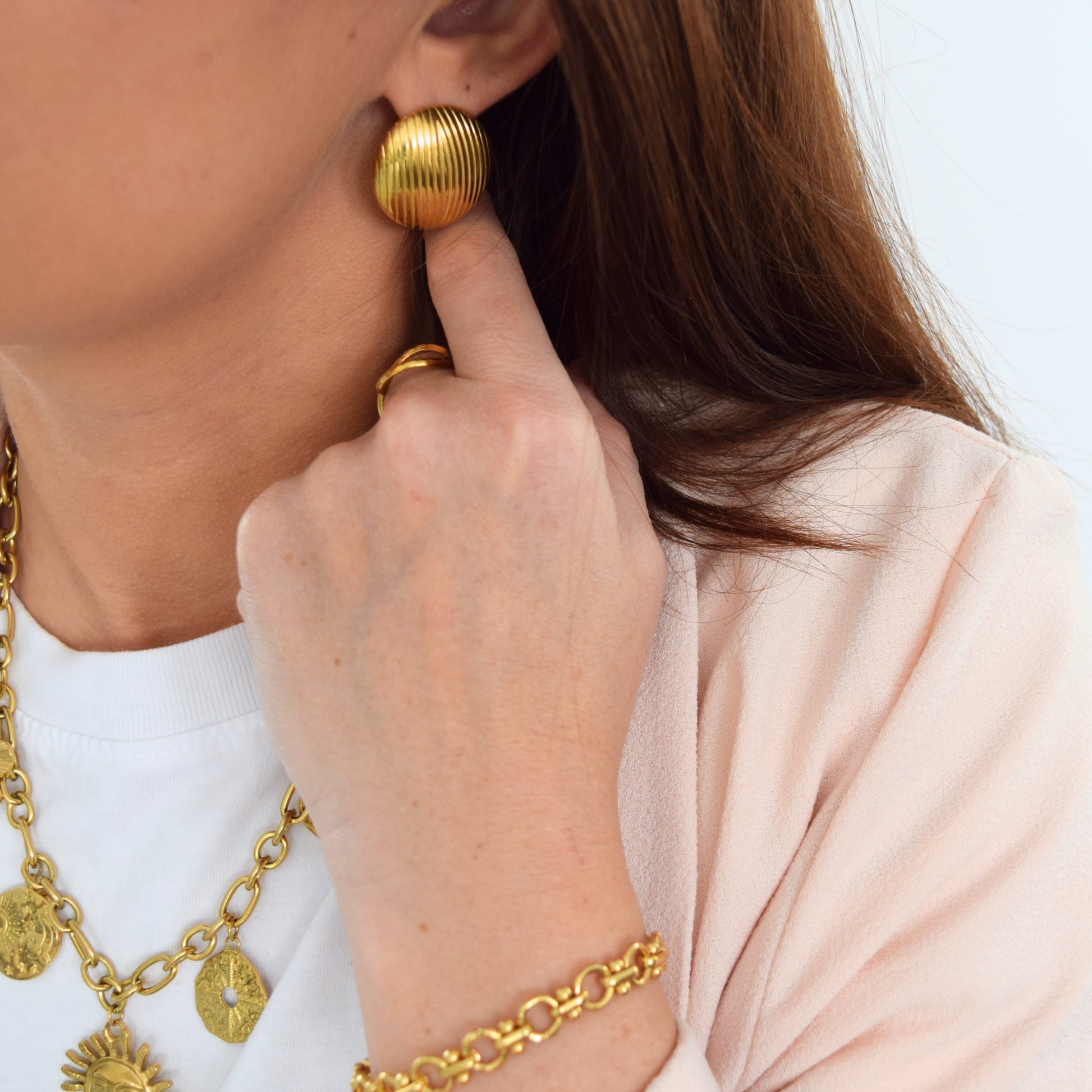 Boucles acier inoxydable doré femme