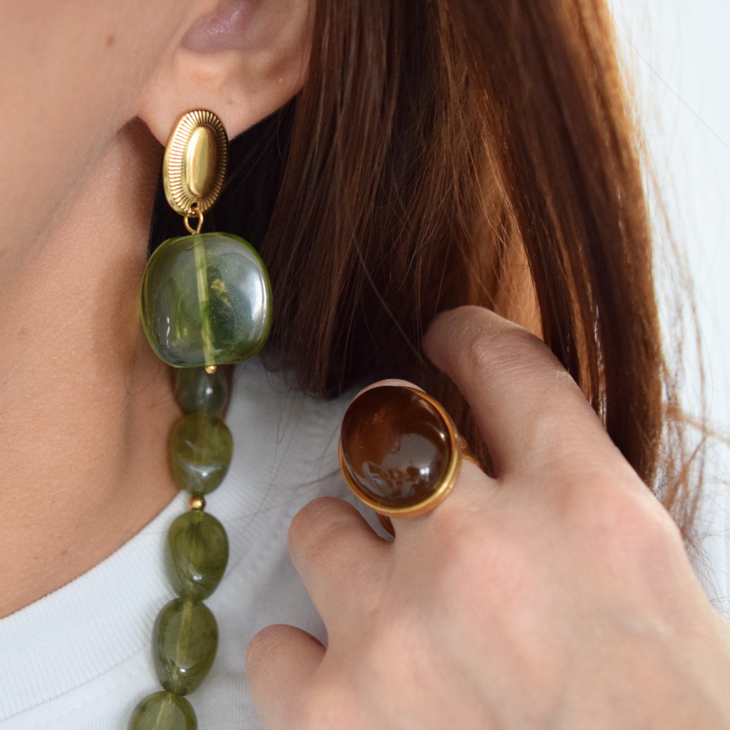 Boucles acier inoxydable avec perle