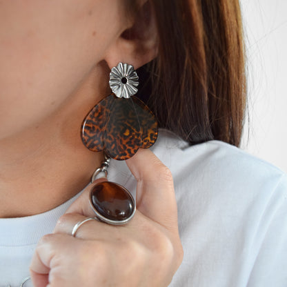 Boucles statement acétate écaille