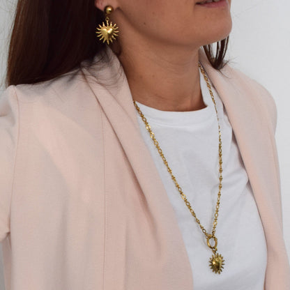 Boucles pendantes acier inoxydable doré