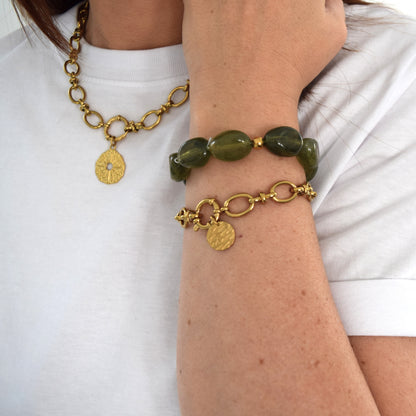 Bracelet tendance maillons dorés