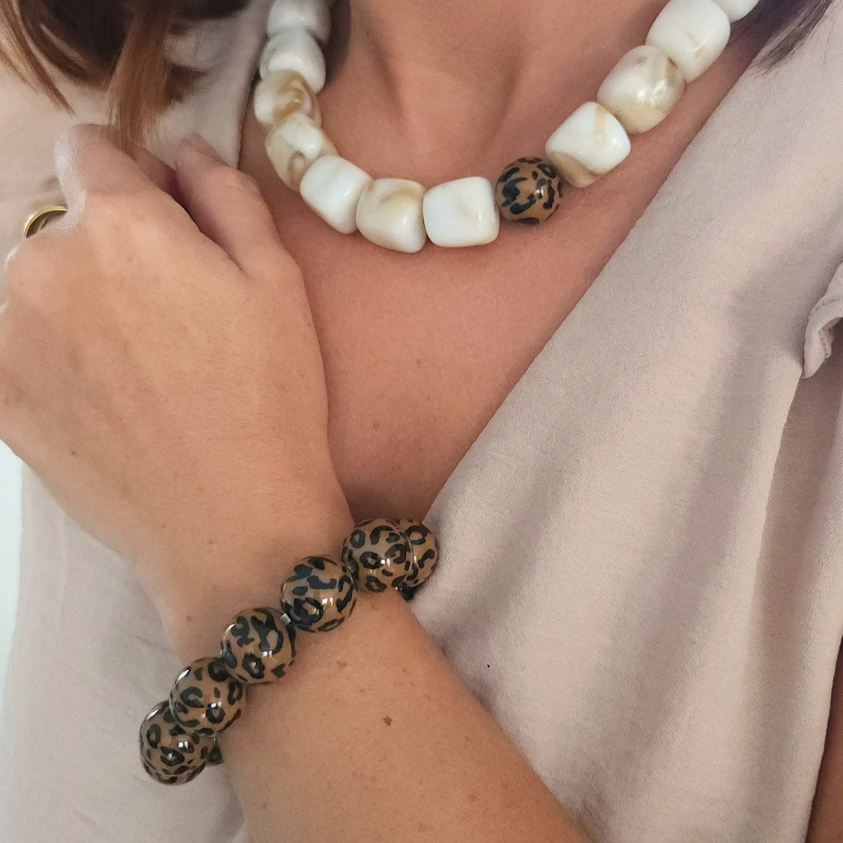 bracelet tendance imprimé léopard femme