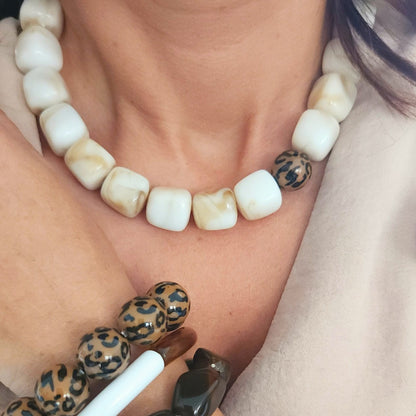 collier léopard femme