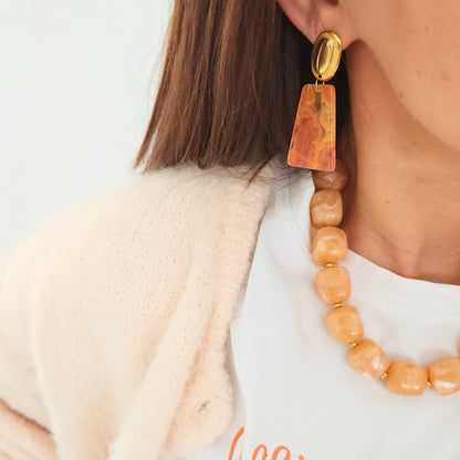 boucles doreilles acier inoxydable et résine