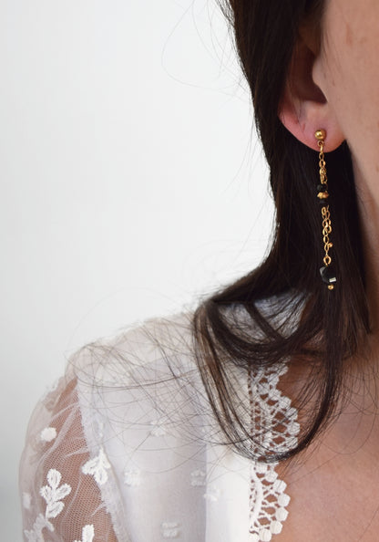 Boucles d'oreilles Molly noires