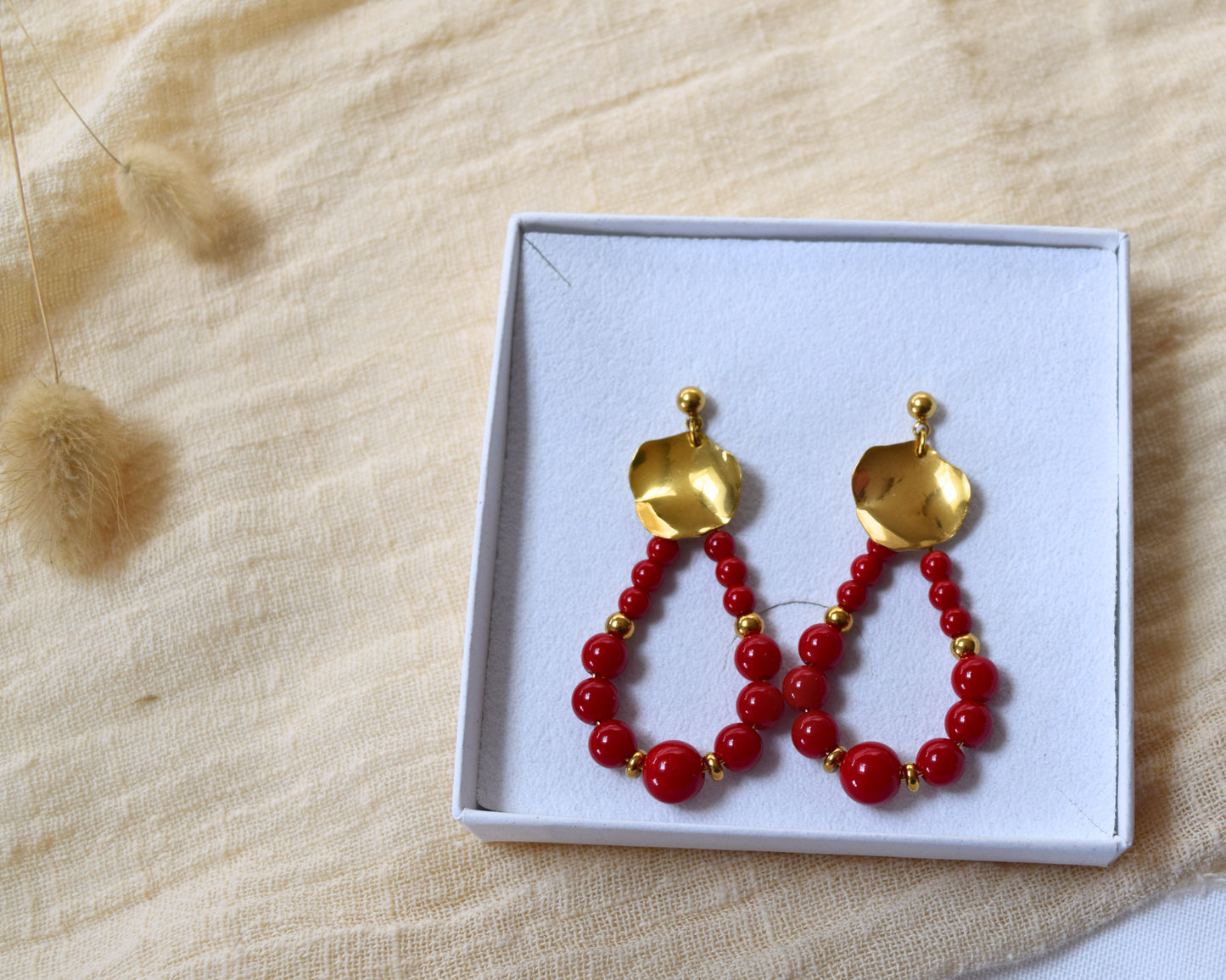 Boucles d'oreilles Gaby rouges