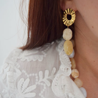 Boucles d’oreilles ÉLISE  tons doux et dorés