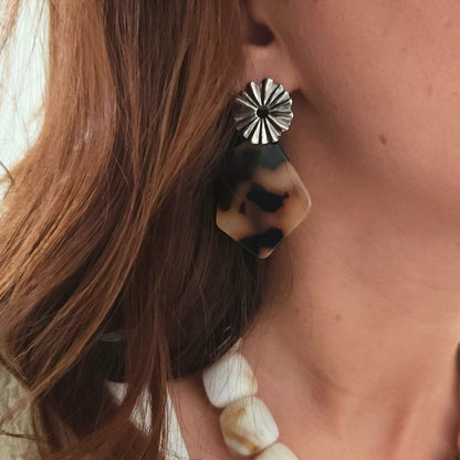 boucles leopard avec puce ronde en acier inoxydable