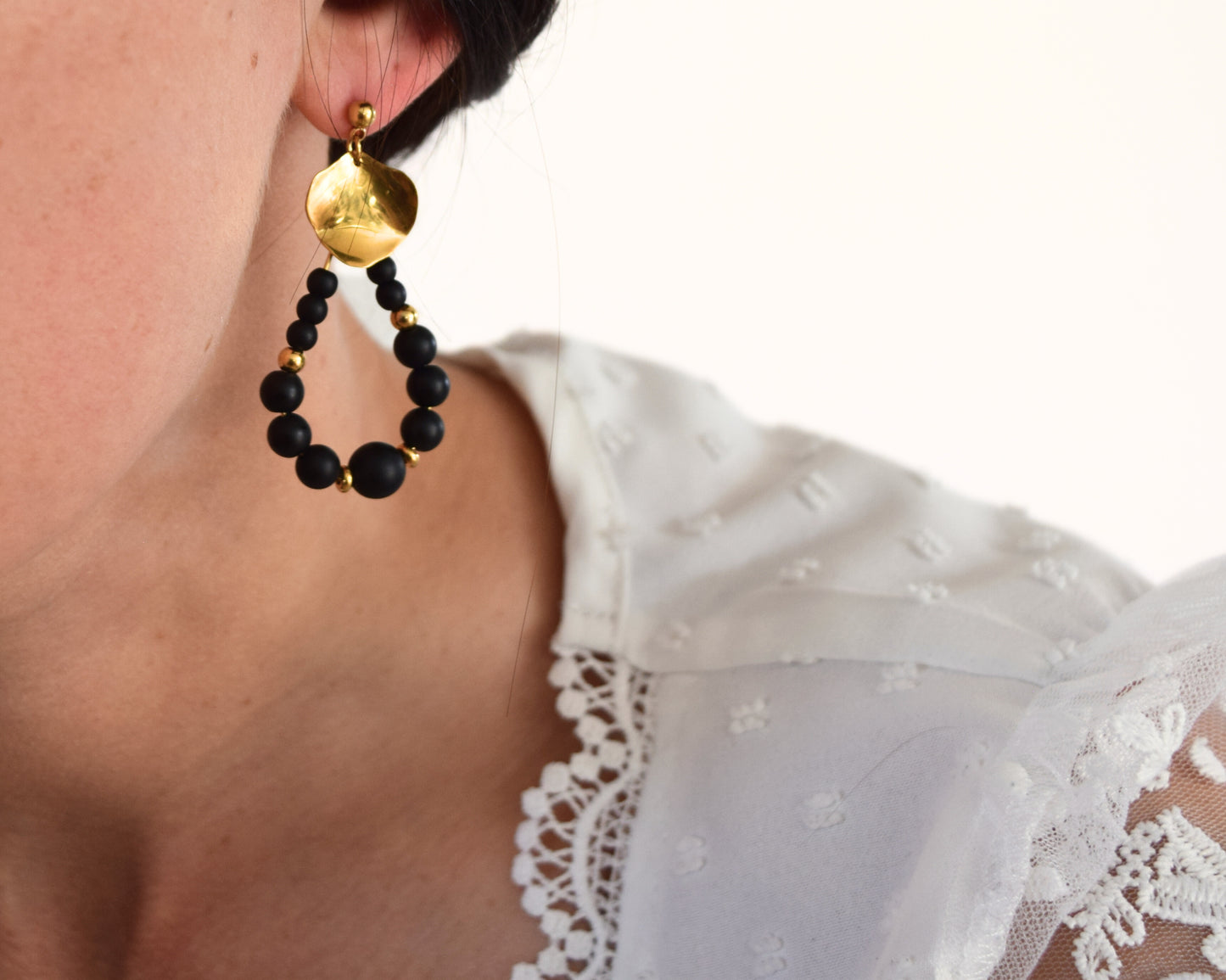 Boucles d'oreilles Gaby noires