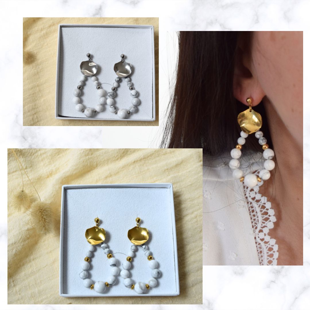 Boucles d'oreilles Gaby blanches