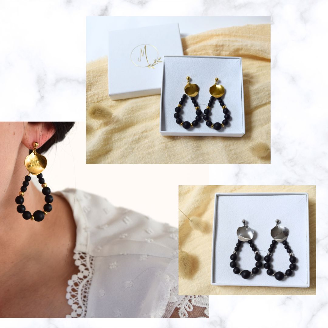 Boucles d'oreilles Gaby noires