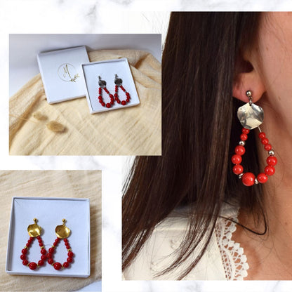 Boucles d'oreilles Gaby rouges