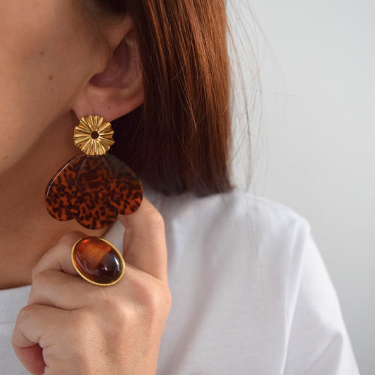 Boucles d’oreilles SAMBA acétate écaille