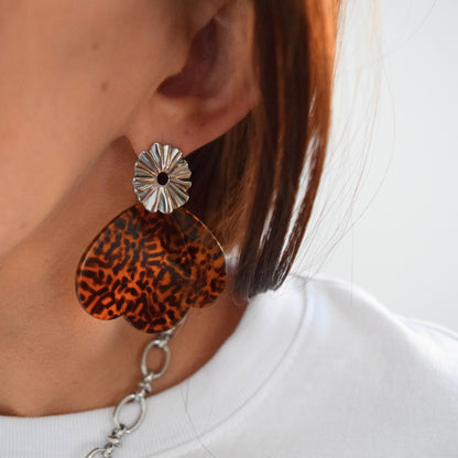 Boucles pendantes léopard