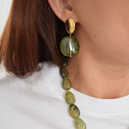 Boucles tendance vert olive