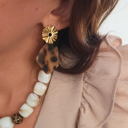 boucles doreilles Kaya motif leopard femme