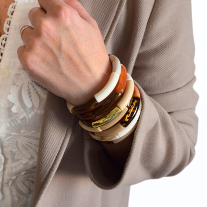 Bracelets joncs tons cuivrés