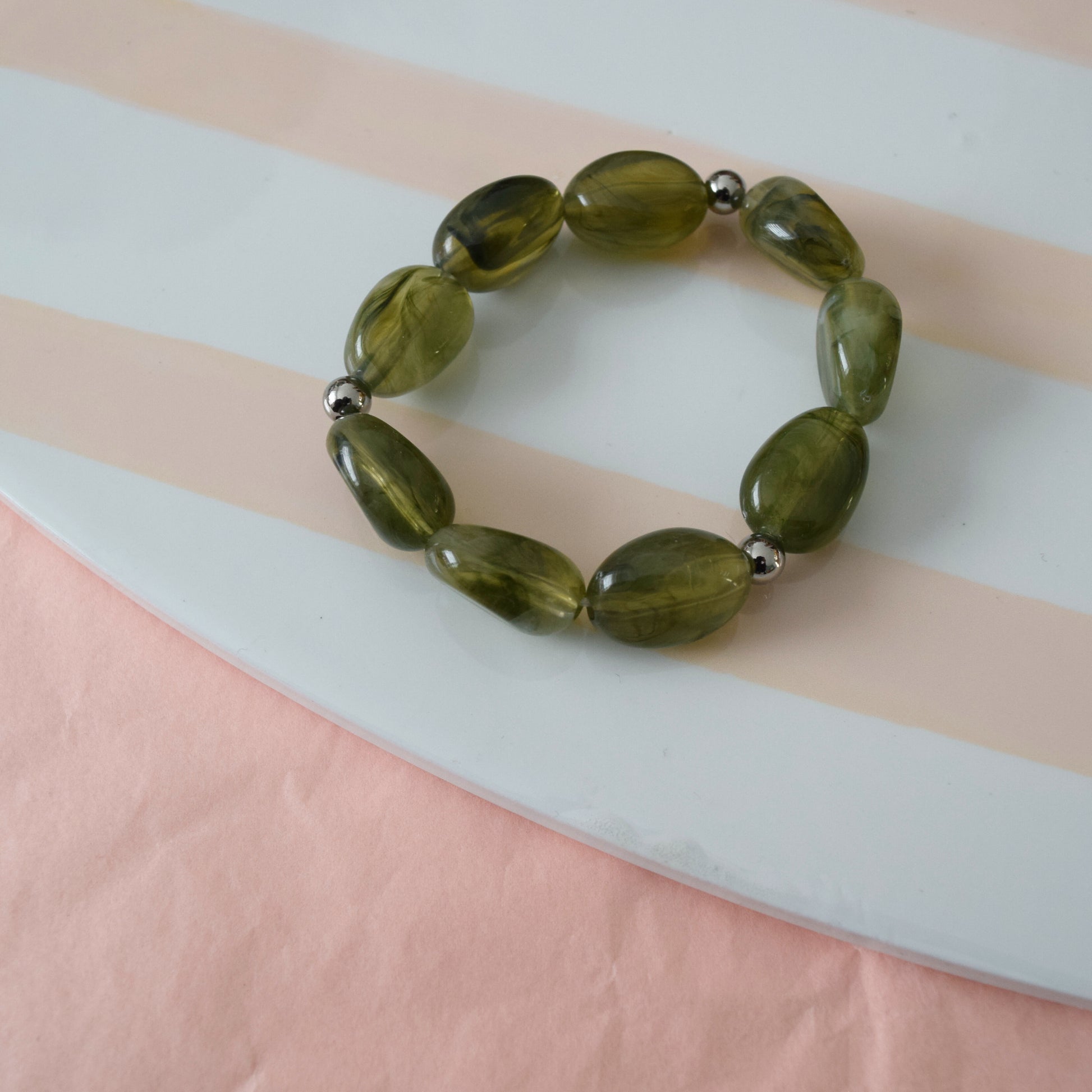 Bracelet elastique vert