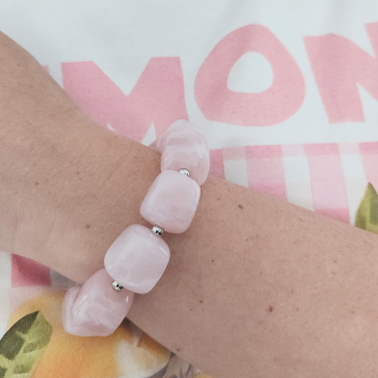 bijou femme bracelet perles roses romantique