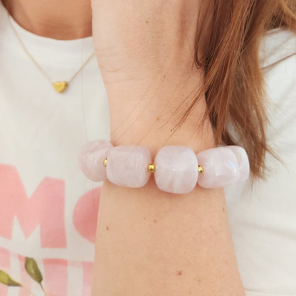 bracelet femme élégant nuances rose poudré