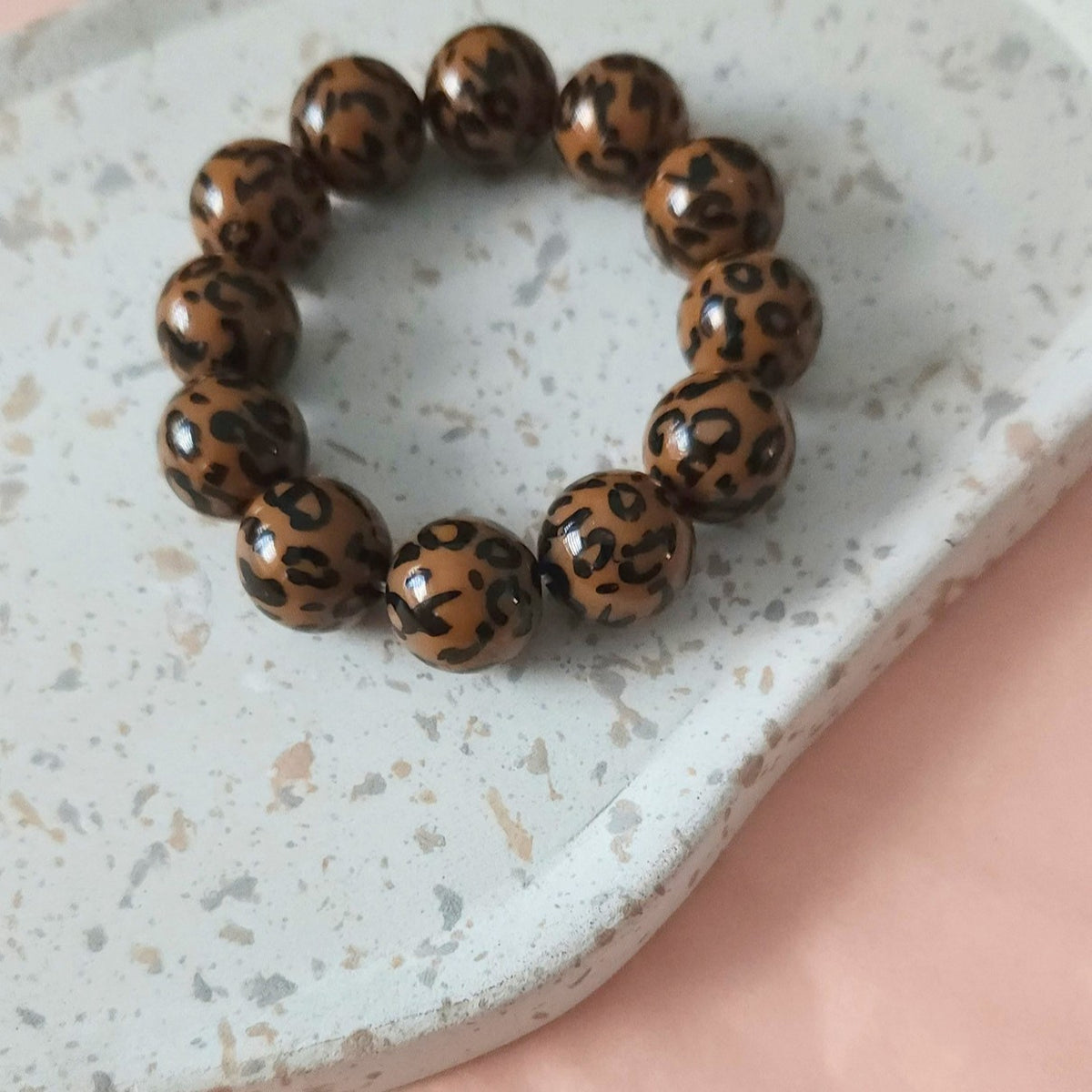 bracelet Kaya perles leopard