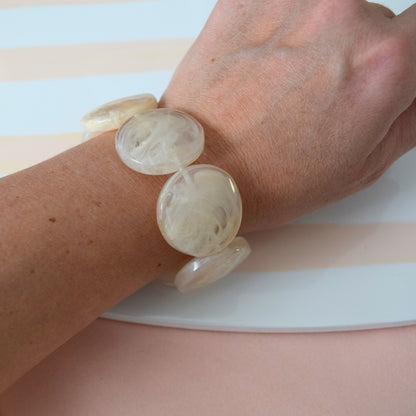 bracelet grosses perles élastique