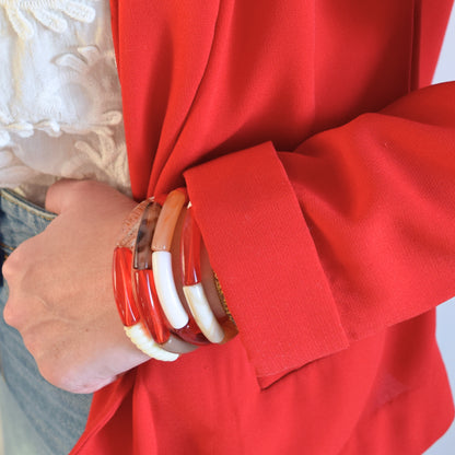 Bracelets joncs tons rouges
