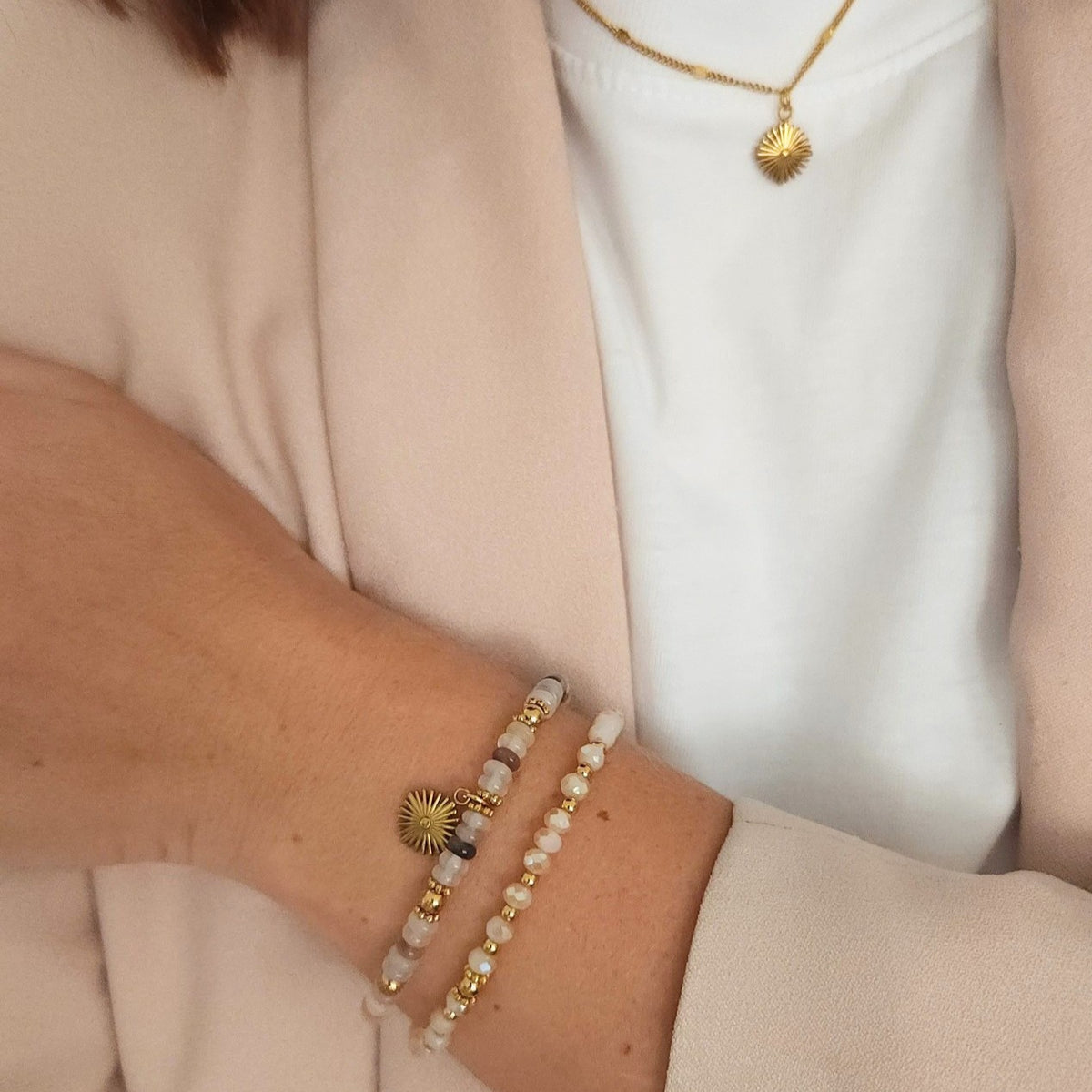bracelet Carmel en quartz fraise violet naturel