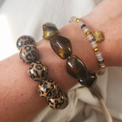 bracelet quartz fraise et acier inoxydable
