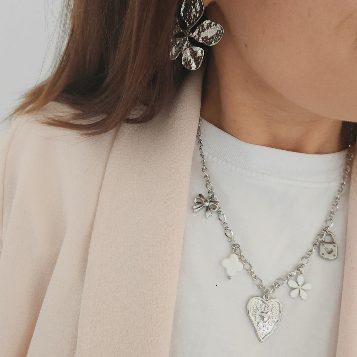 bijou charms femme tendance acier inoxydable