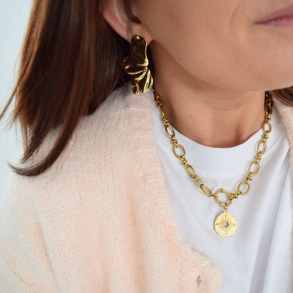 Collier acier inoxydable doré femme