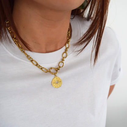 Collier acier inoxydable doré femme