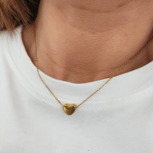 collier lova cœur minimaliste acier inoxydable