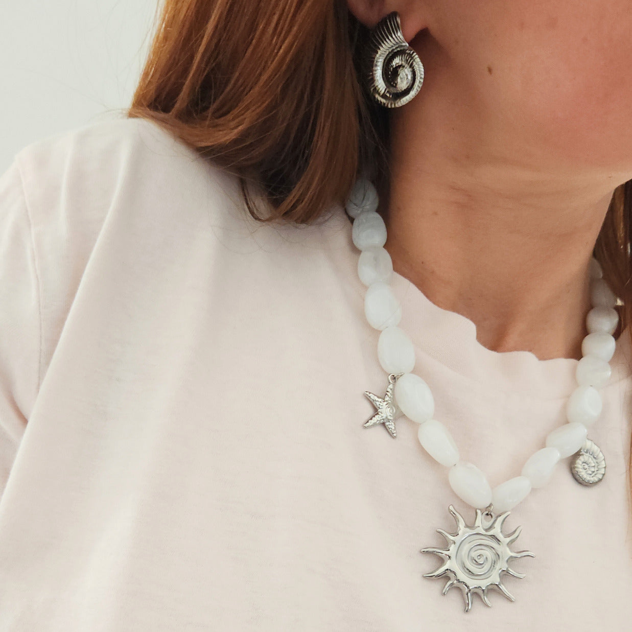 collier coquillage chic acier inoxydable