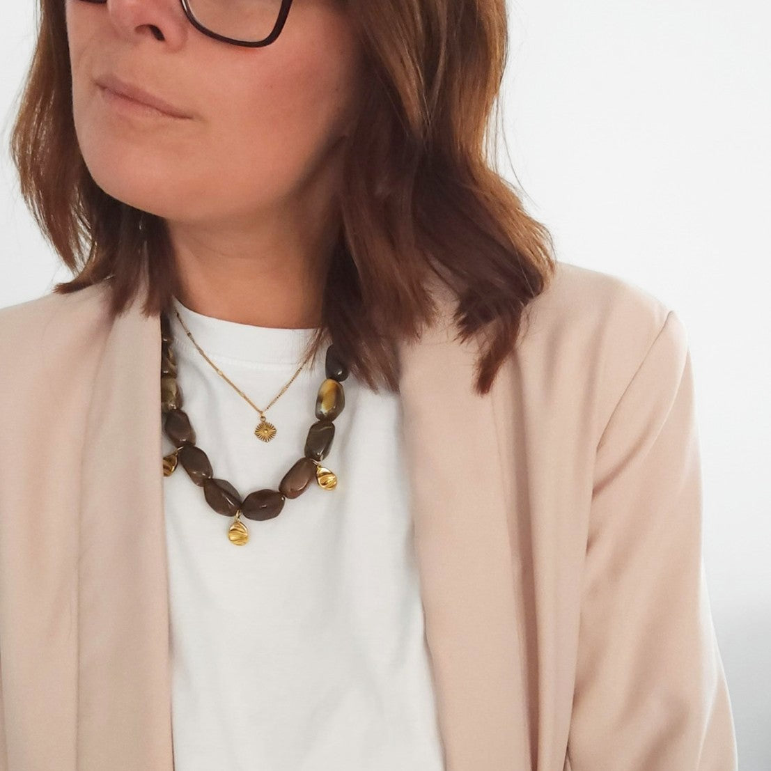 Bijou femme délicat avec chaîne en acier inoxydable