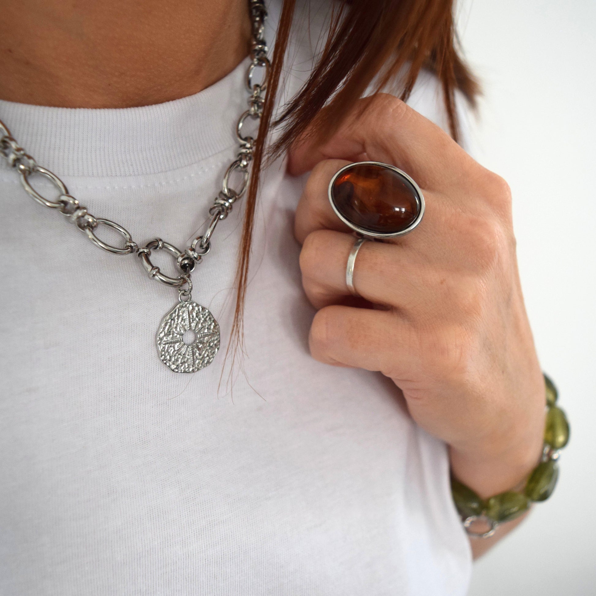 Bague SAMBA résine écaille marron