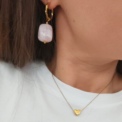 collier acier inoxydable cœur élégant femme