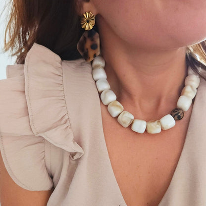 bijou tendance femme imprimé léopard et perles