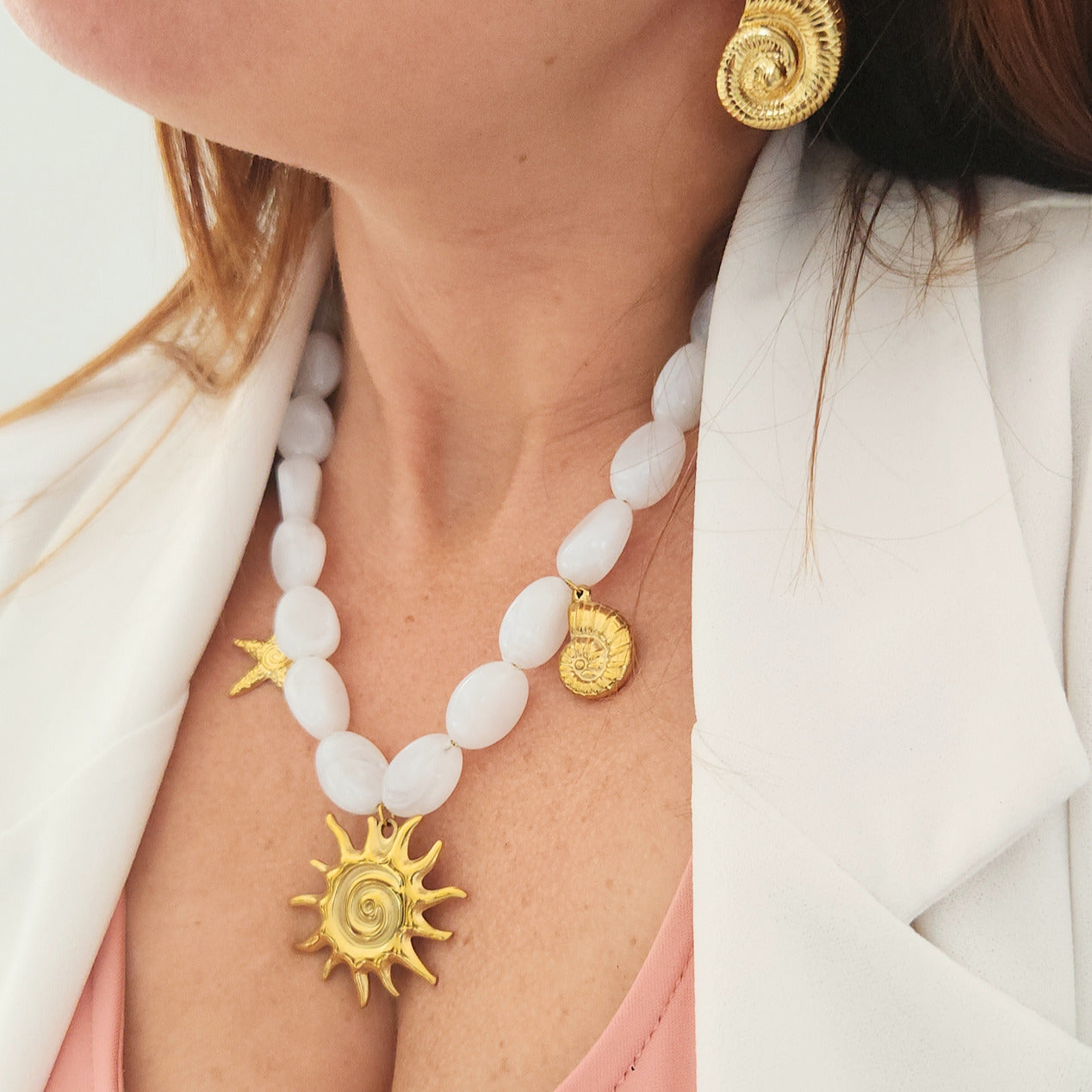 collier acier inoxydable pendentifs marins