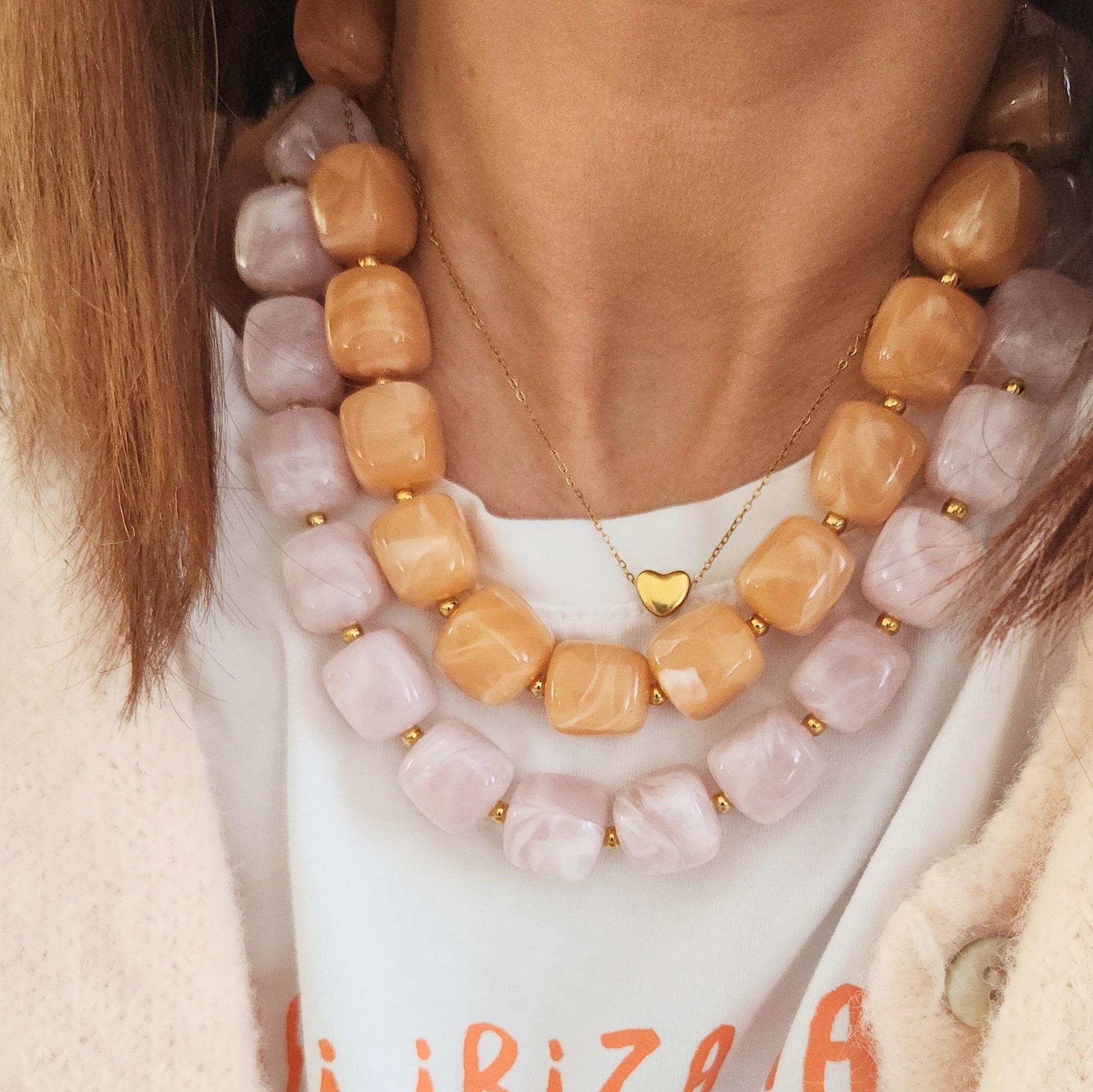 collier cœur doré minimaliste tendance femme