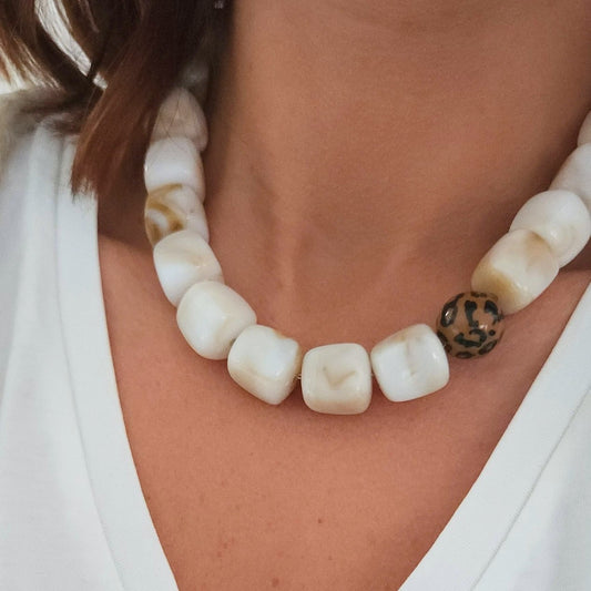 collier léopard bohème chic femme tendance