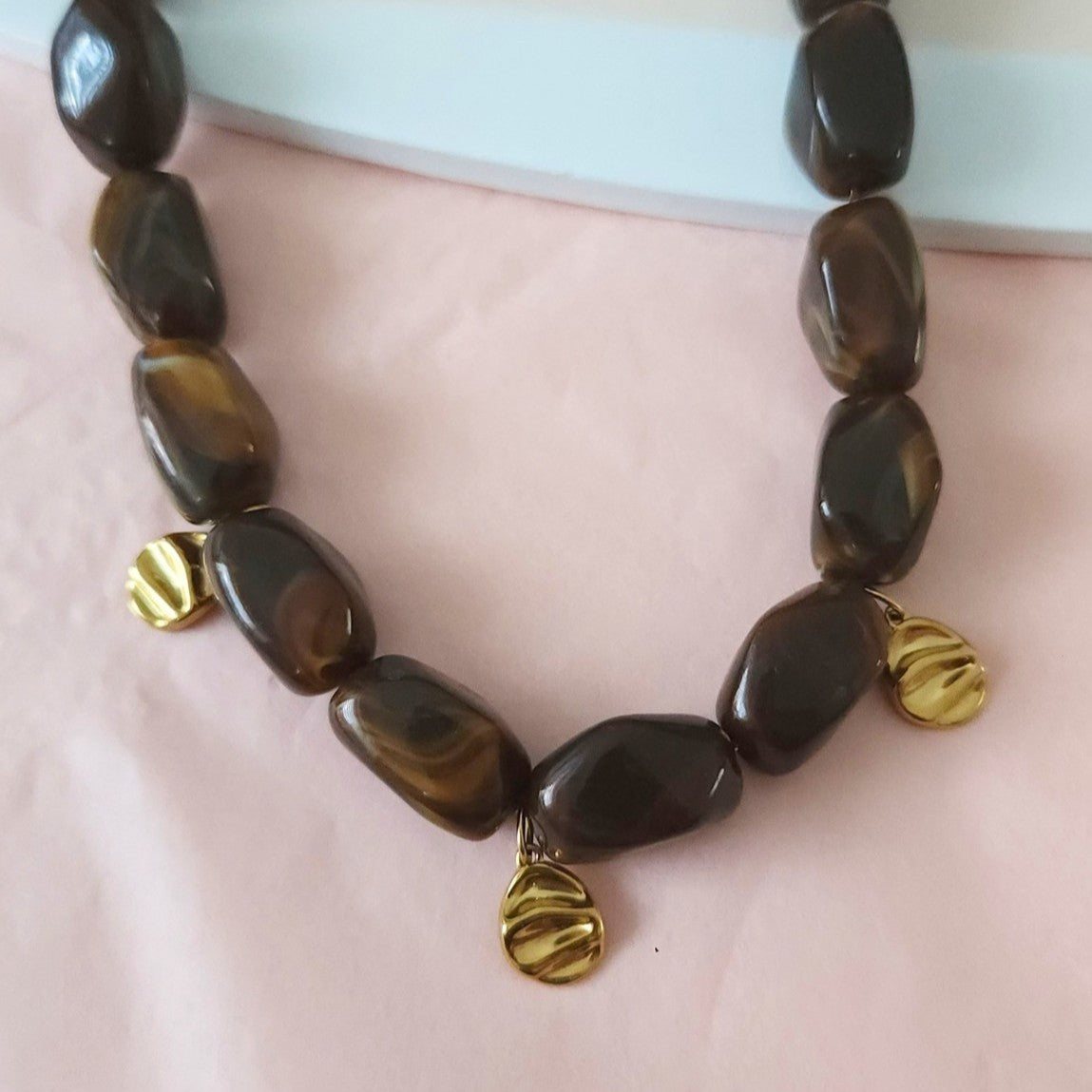 collier Mocha marron bohème chic bijou artisanal