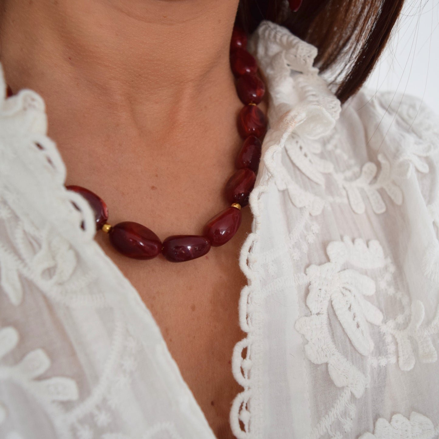 Collier RUBIA vue rapprochée des perles