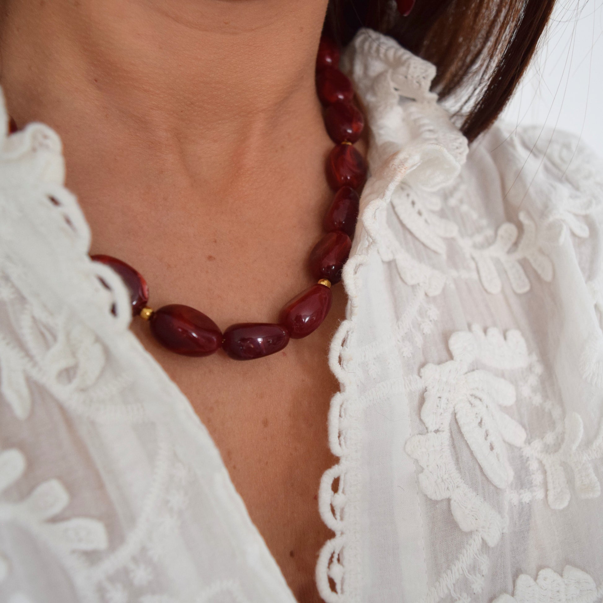 Collier RUBIA vue rapprochée des perles
