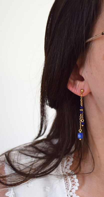 Boucles d'oreilles Molly bleues