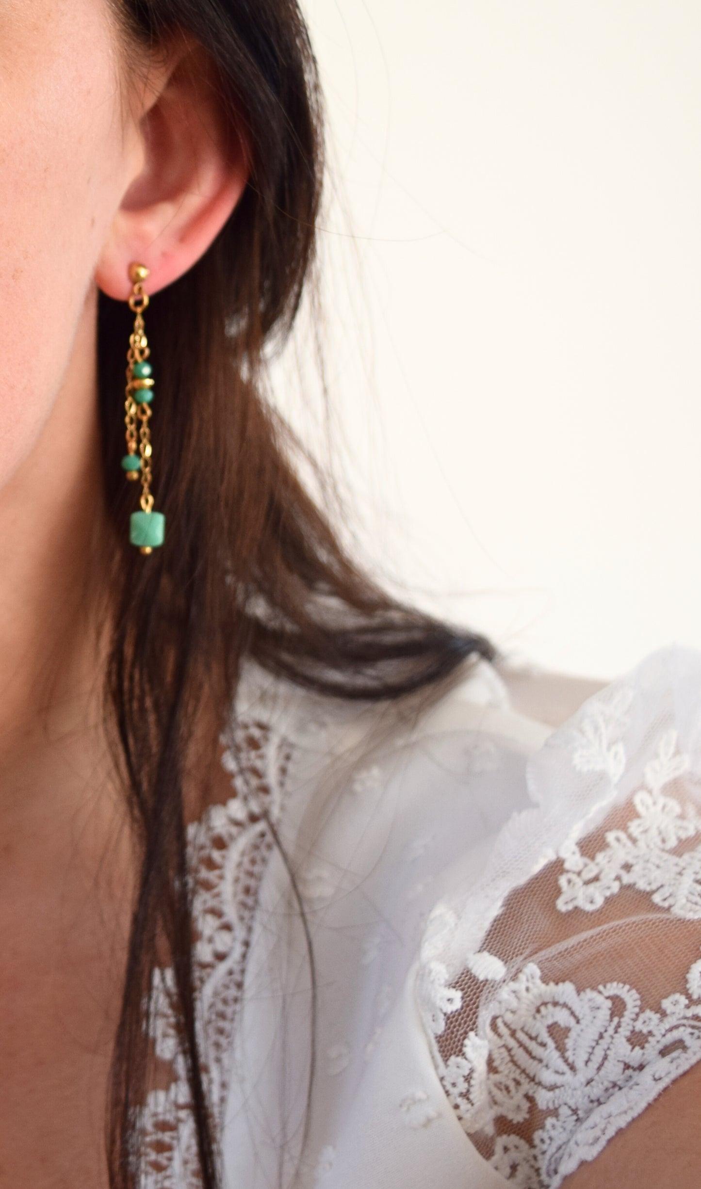 Boucles d'oreilles Molly vertes